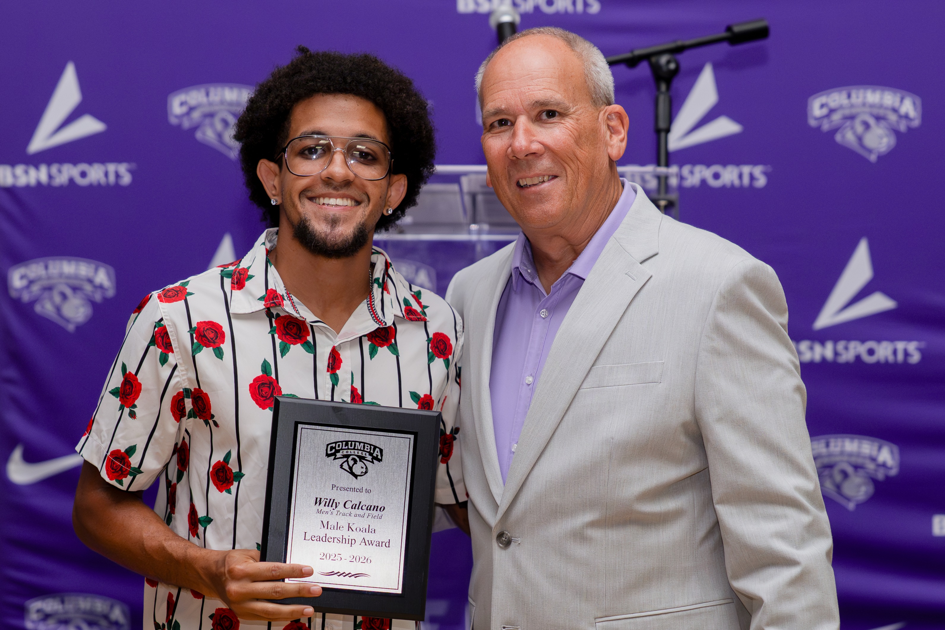 Champion of Character/Leader Willy Calcano with AD Glen Crawford, courtesy of Chazz Nevils