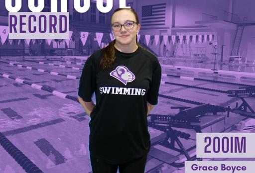 Swimming's Boyce Sets School Record to Win 200 Medley